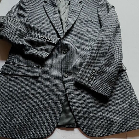 Beautiful Lauren Men's Wool Sport Coat Blue/Black Houndstooth size 40L - Picture 5 of 10